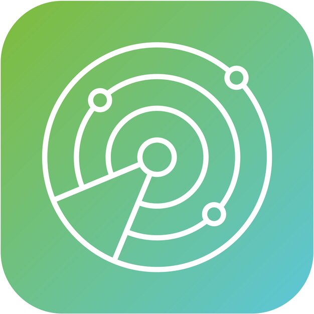 Estilo del icono del radar de diseño vectorial