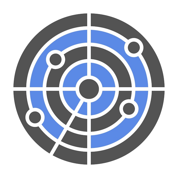 Estilo del icono del radar de diseño vectorial