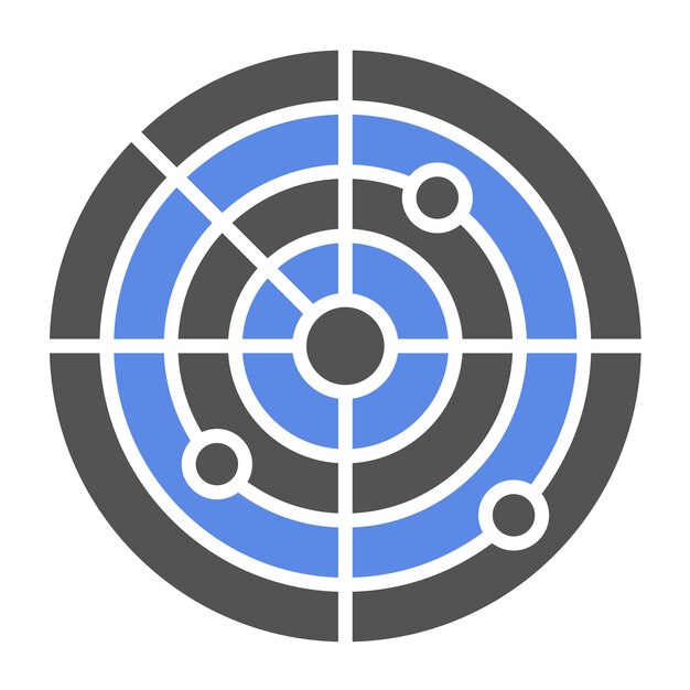 Estilo del icono del radar de diseño vectorial