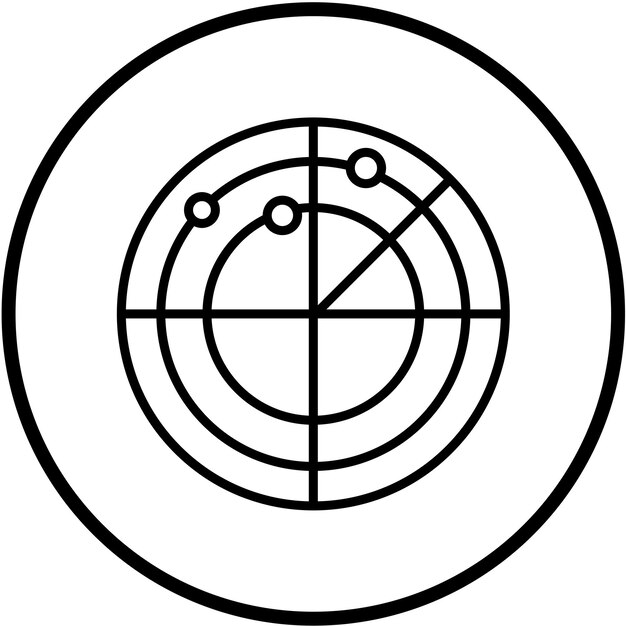 Estilo del icono del radar de diseño vectorial