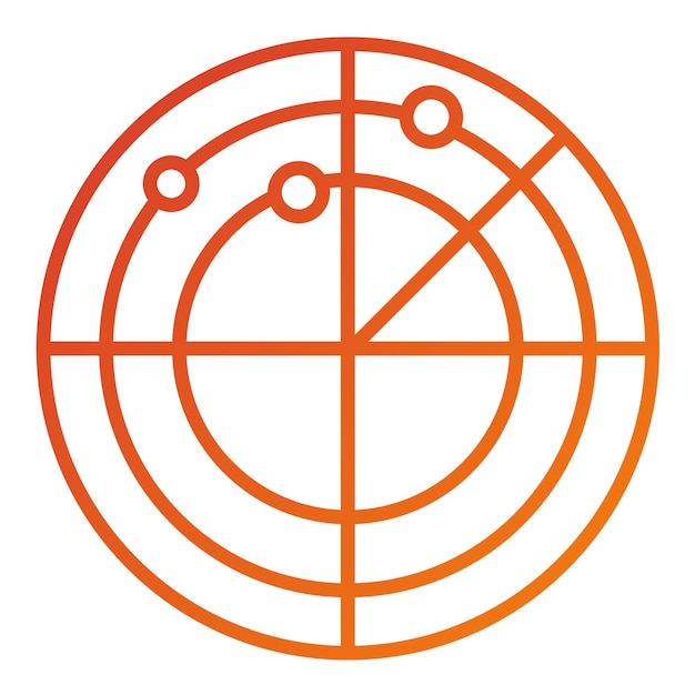 Estilo del icono del radar de diseño vectorial