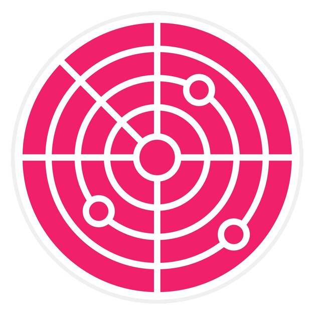 Estilo del icono del radar de diseño vectorial