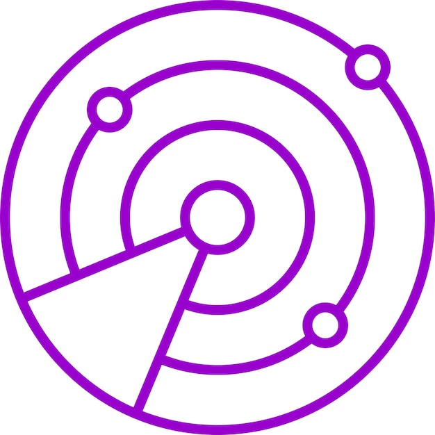 Estilo del icono del radar de diseño vectorial