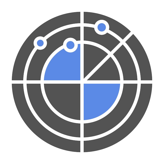 Estilo del icono del radar de diseño vectorial