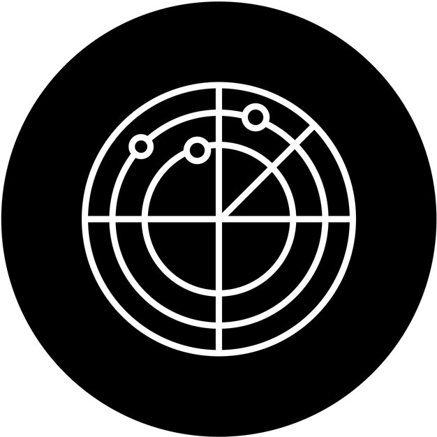 Estilo del icono del radar de diseño vectorial