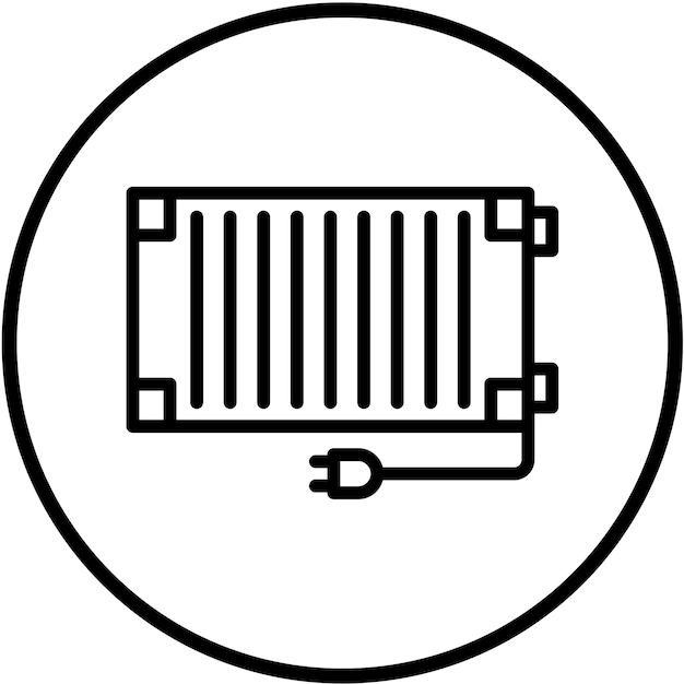 Estilo del icono del radiador de diseño vectorial