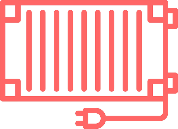 Estilo del icono del radiador de diseño vectorial