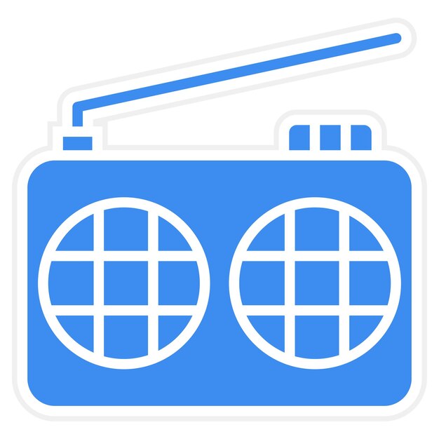Estilo de icono de radio de diseño vectorial