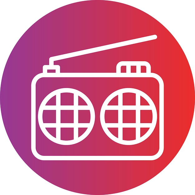 Estilo de icono de radio de diseño vectorial