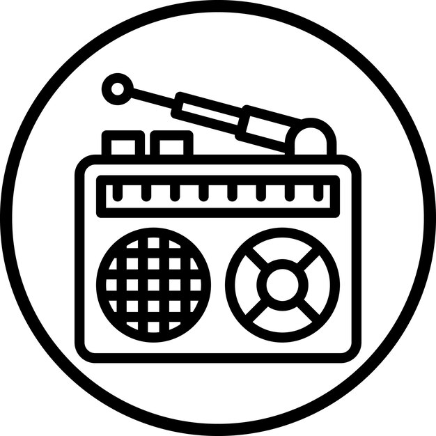 Vector estilo de icono de radio de diseño vectorial