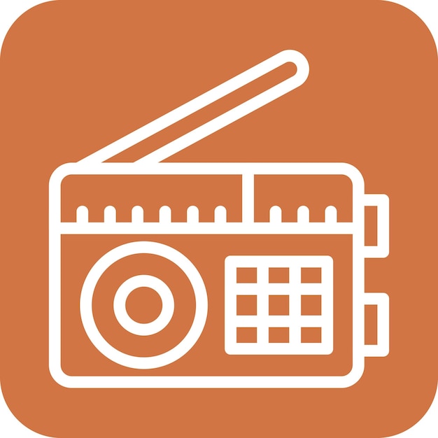 Estilo de icono de radio de diseño vectorial