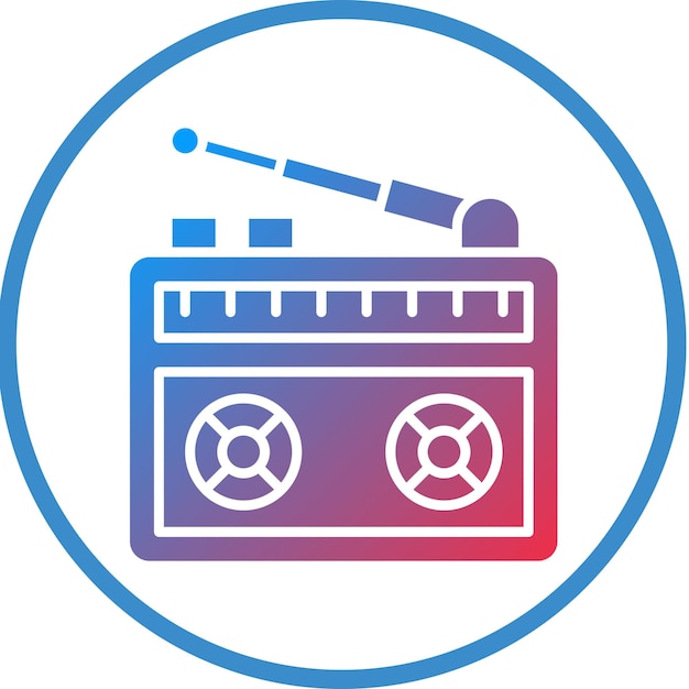 Estilo de icono de radio de diseño vectorial