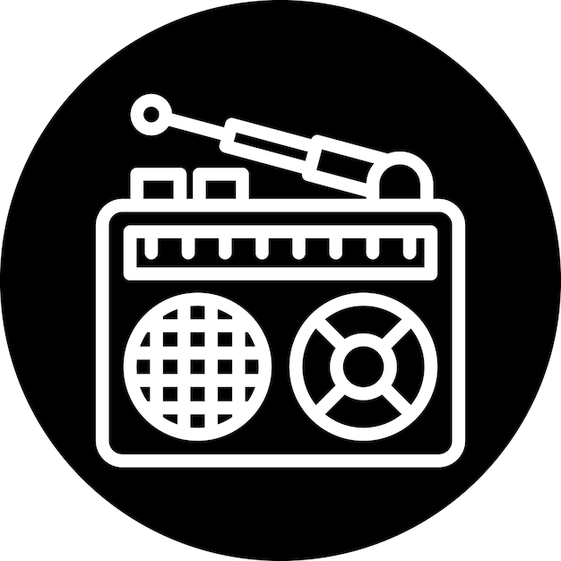 Estilo de icono de radio de diseño vectorial