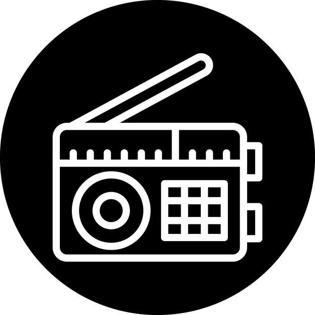 Estilo de icono de radio de diseño vectorial