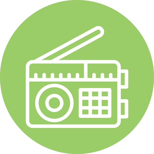 Estilo de icono de radio de diseño vectorial