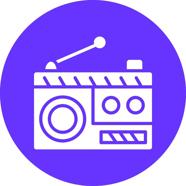 Estilo de icono de radio de diseño vectorial