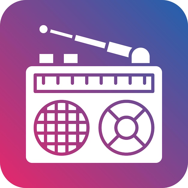 Estilo de icono de radio de diseño vectorial