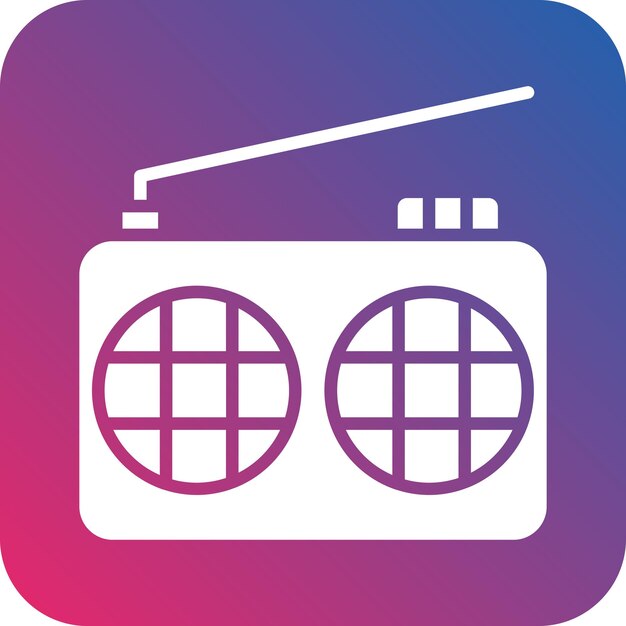 Estilo de icono de radio de diseño vectorial