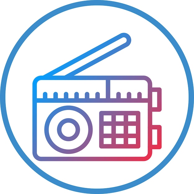 Estilo de icono de radio de diseño vectorial
