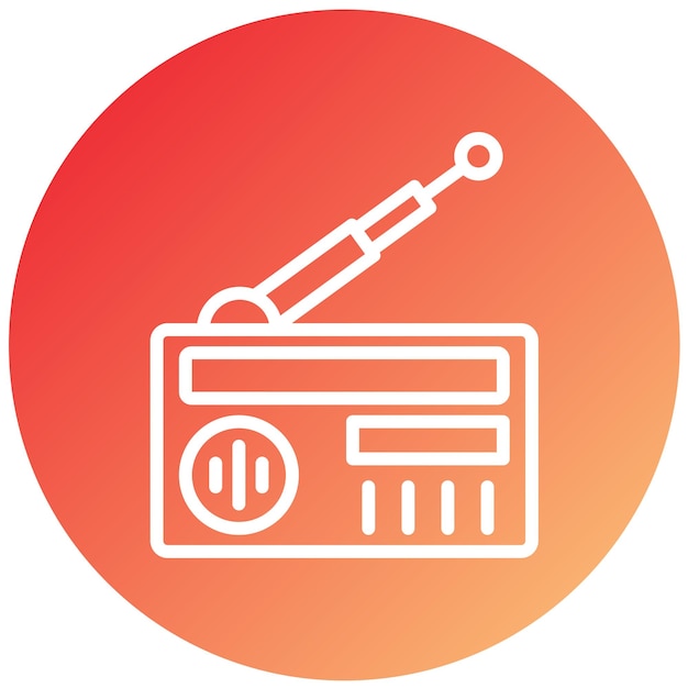 Estilo de icono de radio de diseño vectorial