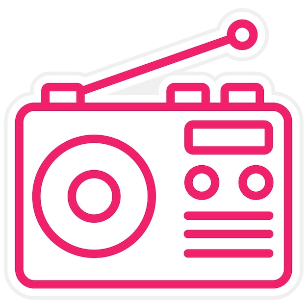 Estilo de icono de radio de diseño vectorial
