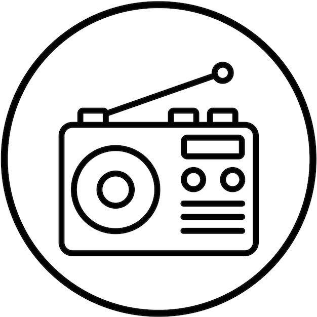 Estilo de icono de radio de diseño vectorial