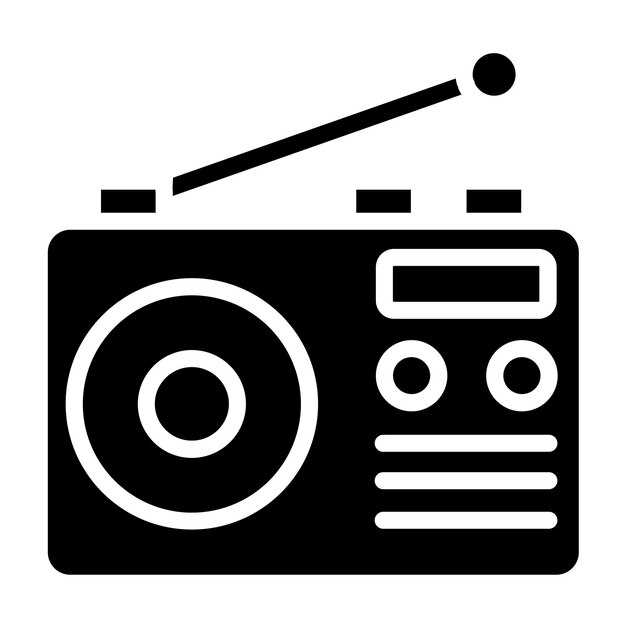 Estilo de icono de radio de diseño vectorial