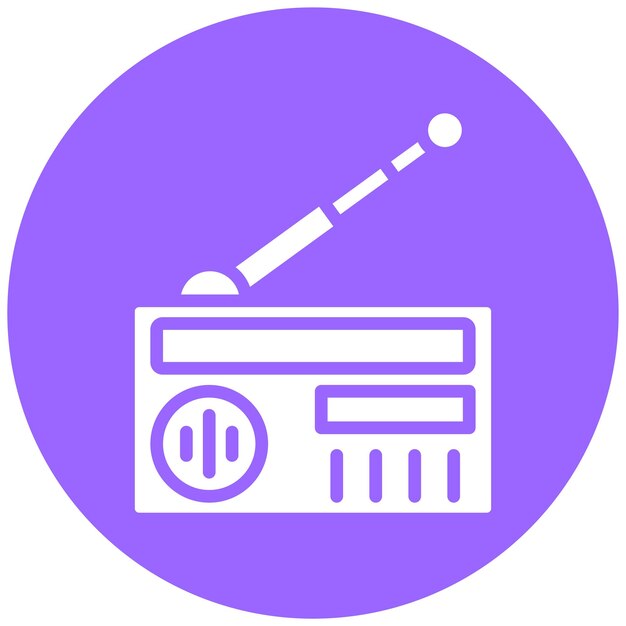 Estilo de icono de radio de diseño vectorial