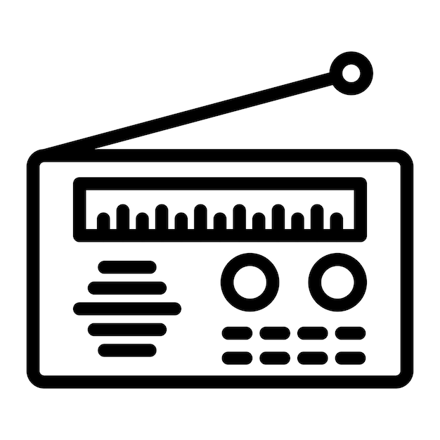 Estilo de icono de radio de diseño vectorial