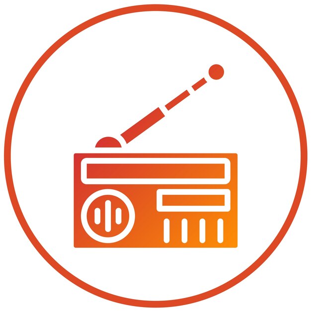 Estilo de icono de radio de diseño vectorial