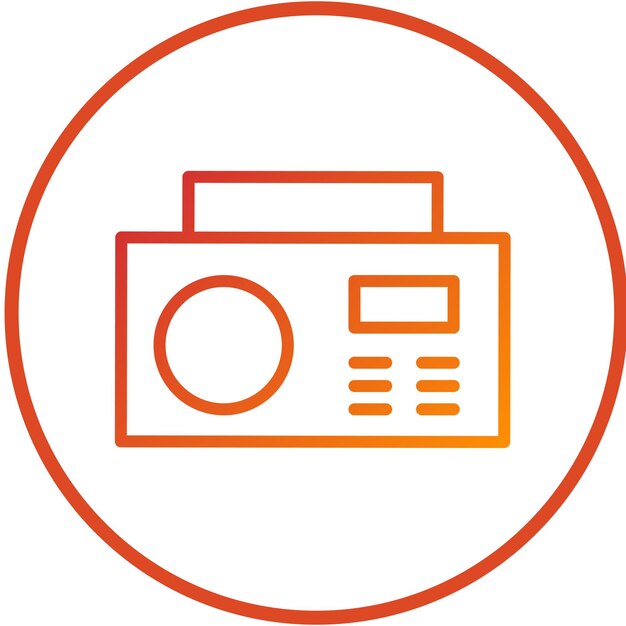 Estilo de icono de radio de diseño vectorial