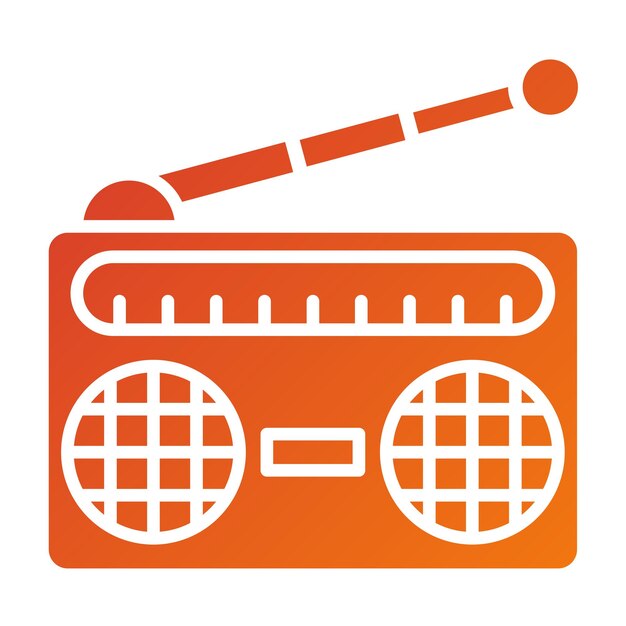 Estilo de icono de radio de diseño vectorial