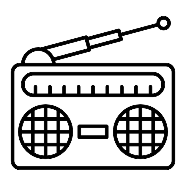 Estilo de icono de radio de diseño vectorial