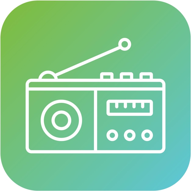 Estilo de icono de radio de diseño vectorial