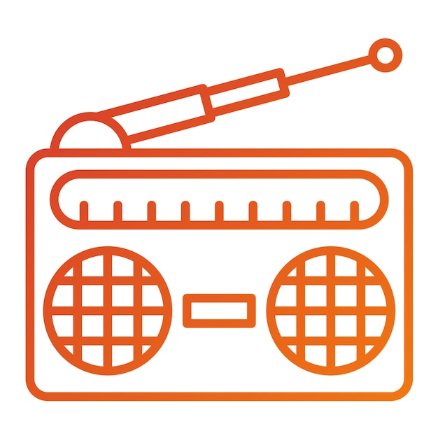 Estilo de icono de radio de diseño vectorial