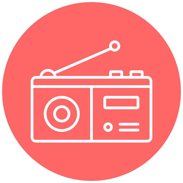 Estilo de icono de radio de diseño vectorial