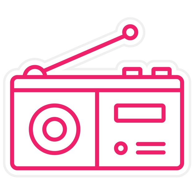 Estilo de icono de radio de diseño vectorial