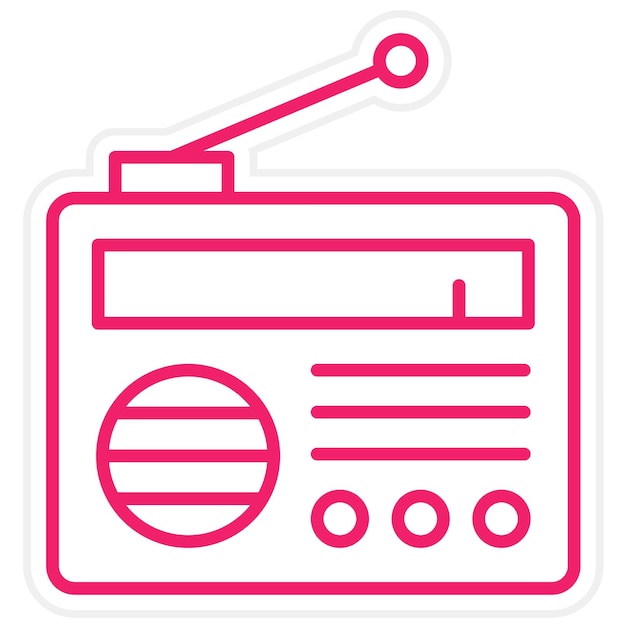 Estilo de icono de radio de diseño vectorial