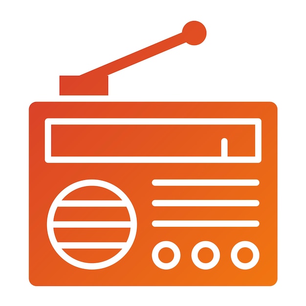 Estilo de icono de radio de diseño vectorial
