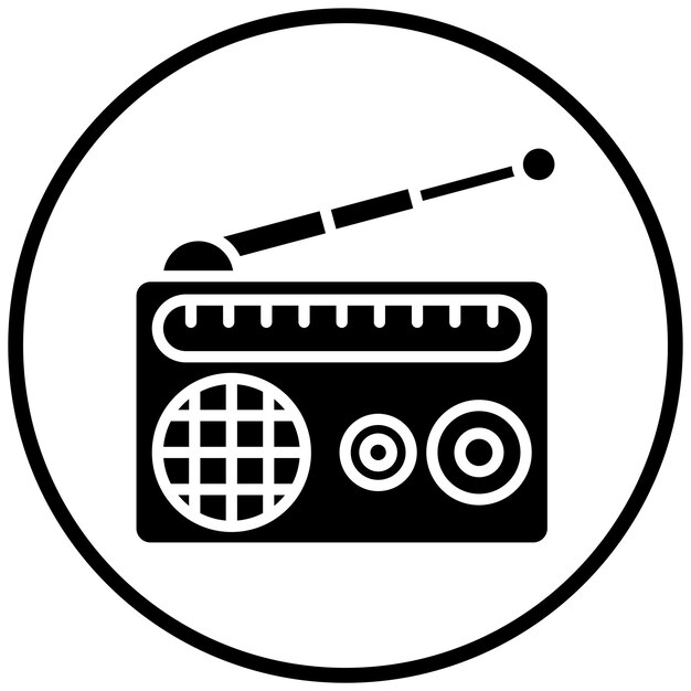 Estilo de icono de radio de diseño vectorial