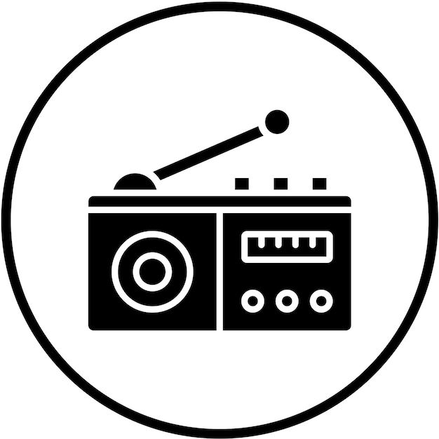 Estilo de icono de radio de diseño vectorial