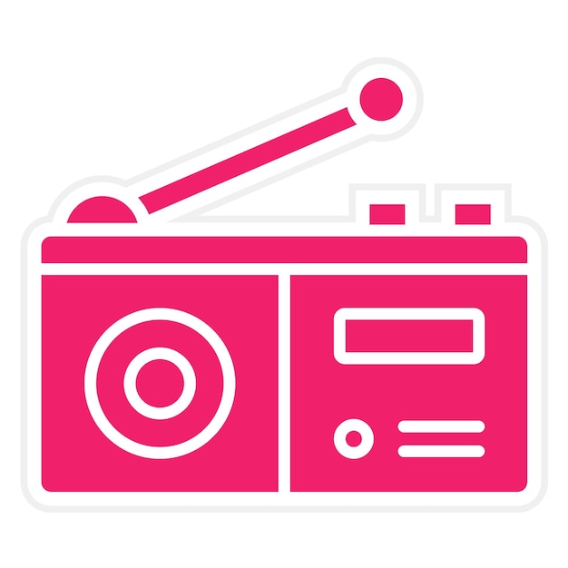 Estilo de icono de radio de diseño vectorial