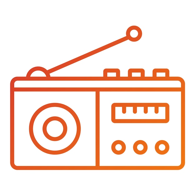 Estilo de icono de radio de diseño vectorial
