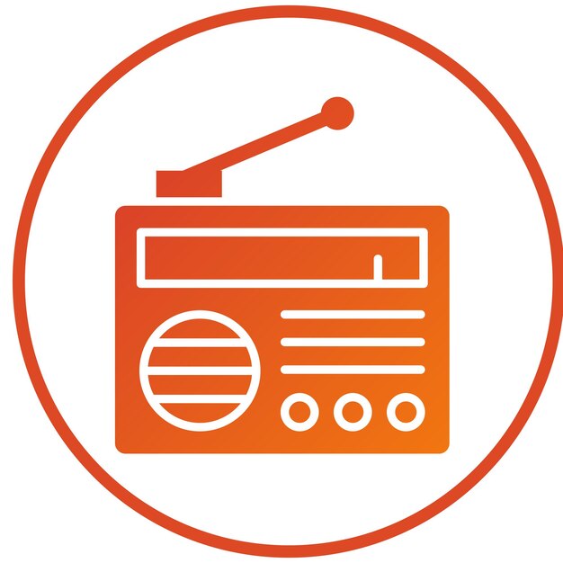 Estilo de icono de radio de diseño vectorial