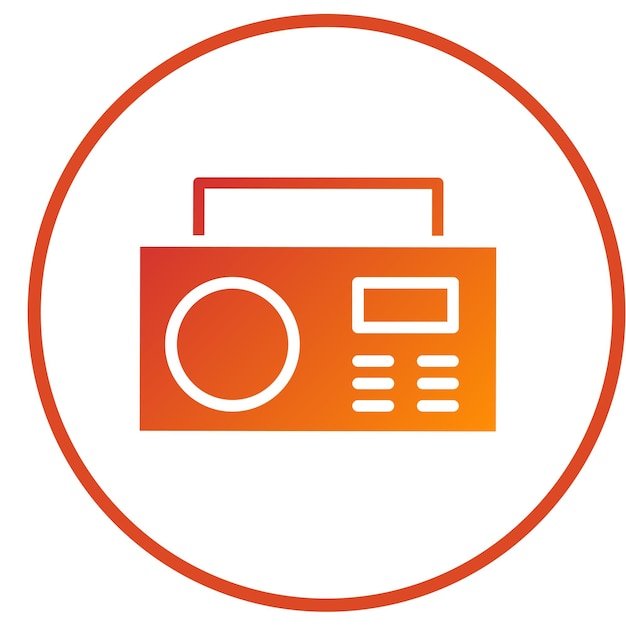 Estilo de icono de radio de diseño vectorial