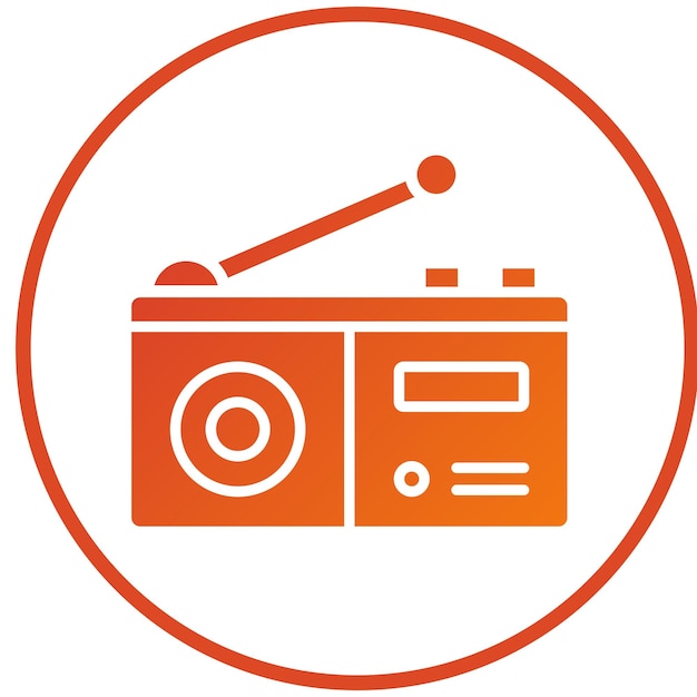 Estilo de icono de radio de diseño vectorial