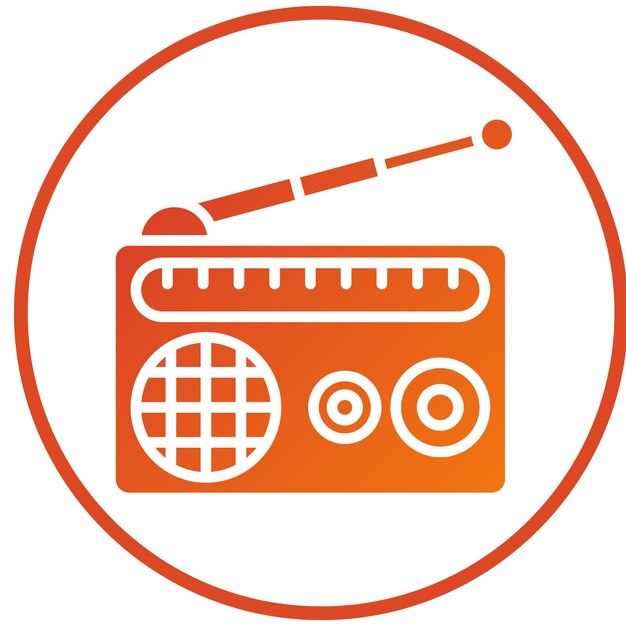 Estilo de icono de radio de diseño vectorial