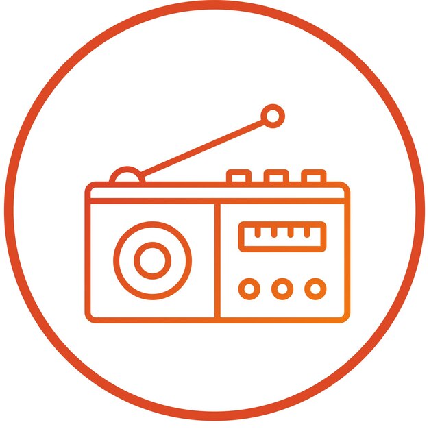 Estilo de icono de radio de diseño vectorial