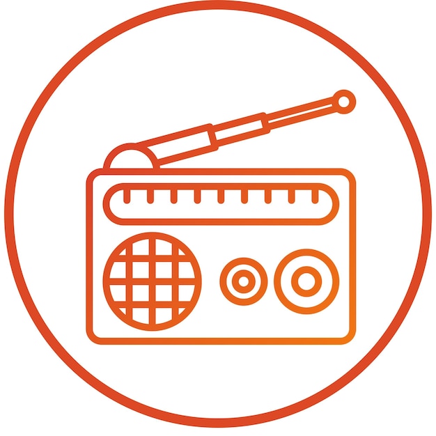 Estilo de icono de radio de diseño vectorial