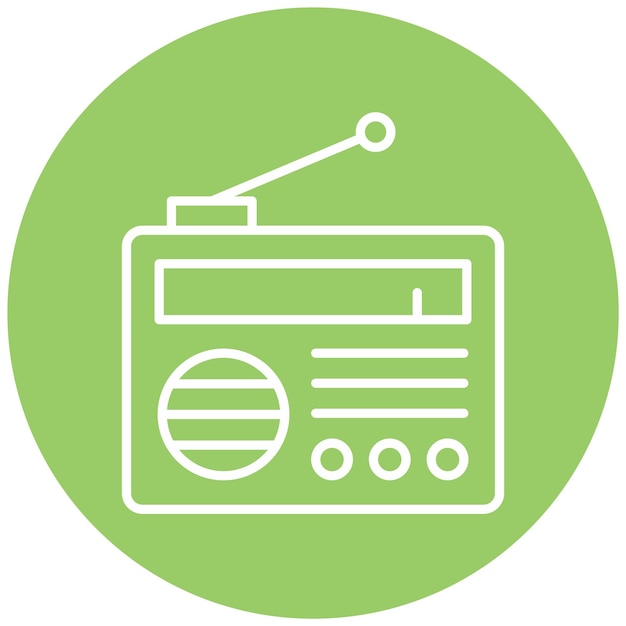Estilo de icono de radio de diseño vectorial